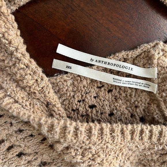 ANTHROPOLOGIE Women's Tan Knit Top SIZE XXS - Picture 6 of 8